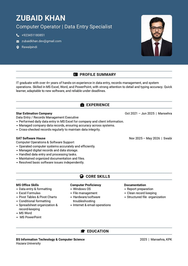 Computer Operator & Data Entry Specialist Available 0