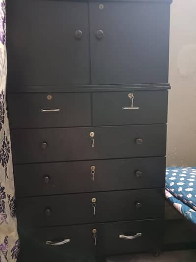 Title: Premium Black Wardrobe | Spacious Storage | Stylish Design