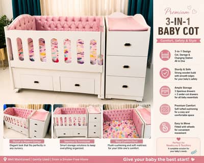 Excellent Condition - Baby Cot For SALE - 10/10 Condition