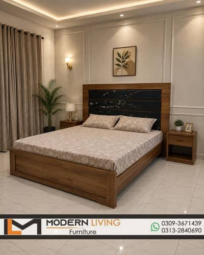 King Bed With 2 side tables best quality in your choice colours