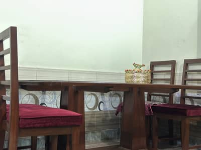Pure Wooden Dinning table with 6 chairs