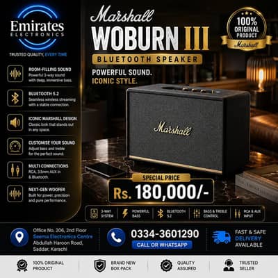 Marshall Woburn III Bluetooth Speaker | Original | Premium Wireless