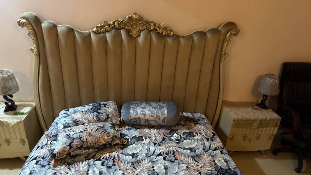 Bed with side table and dressing 1