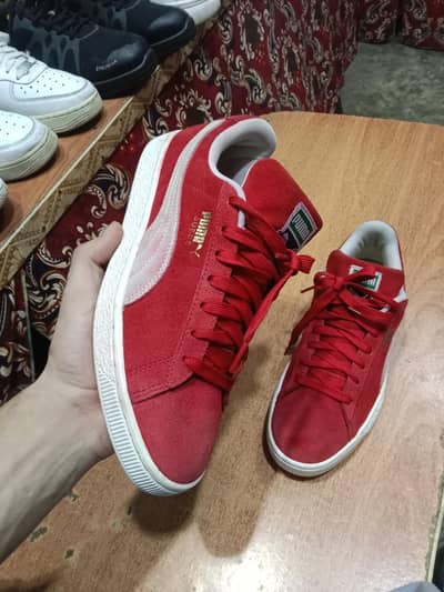 Puma Suede Red Sneakers - Size 41 EUR (Imported, 10/10 Condition)