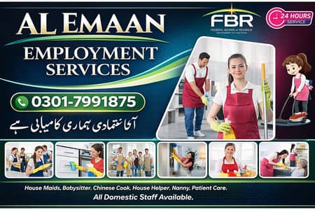 House maids , Helper , Baby Sitter , Chef , Cook, Nurse, Patient Care