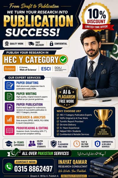 RESEARCH PAPER DRAFTING AND PUBLISHING SERVICES ALL OVER PAKISTAN
