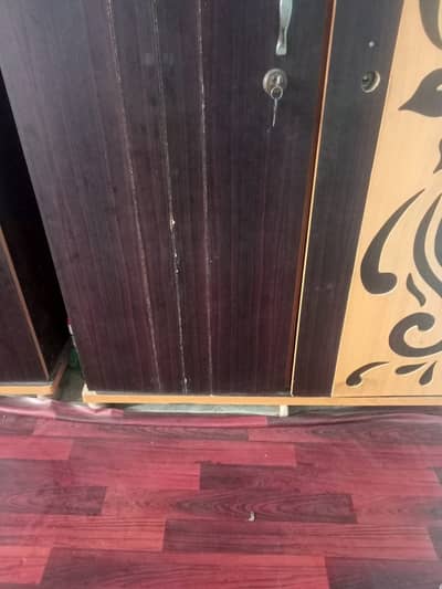 2door brown wooden Wardrobe almari tandoallhyar