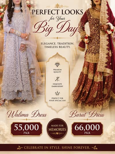 Bridal Dress/ Wedding Dress/ Barat/ Walima/ Reception/ Maxi/ Lehanga