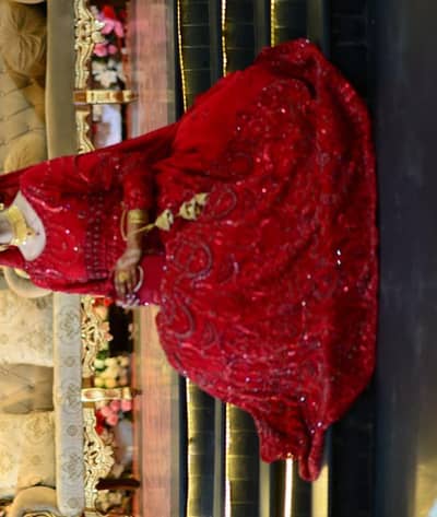 barat dress red dress with red work on it