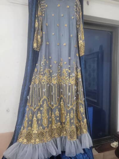 long net maxi ready to wear with organza dupatta
