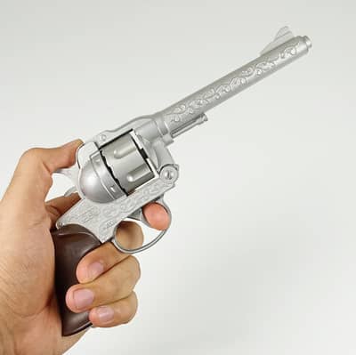 Vintage Cowboy Revolver 12-Shot Die-Cast Toy Cap Gun | Made in Spain