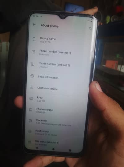 Vivo Y12A 3/32 whatsapp +92 3416858671