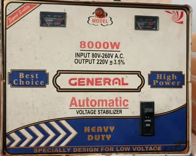 General 8000W Heavy Duty Automatic Voltage Stabilizer