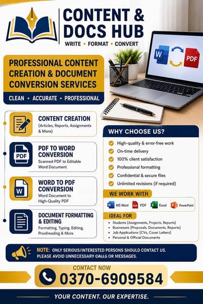 Professional Content Creation & Document Conversion Services