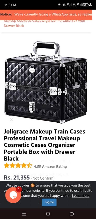 LARGE MAKEUP TRAIN CASES  PROFESSIONAL MAKEUP TRAVEL ORGANIZER CASE