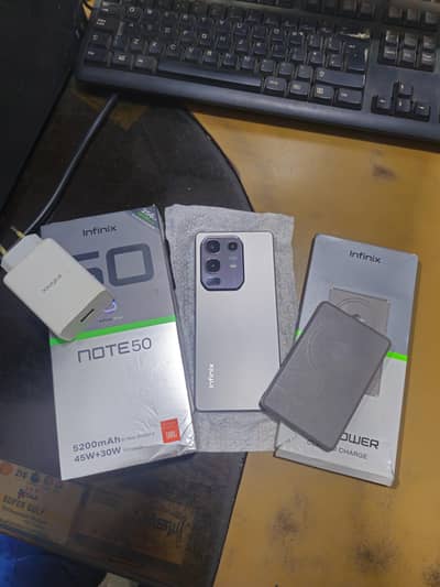 Infinix Note 50- with box -wireless charger-charger