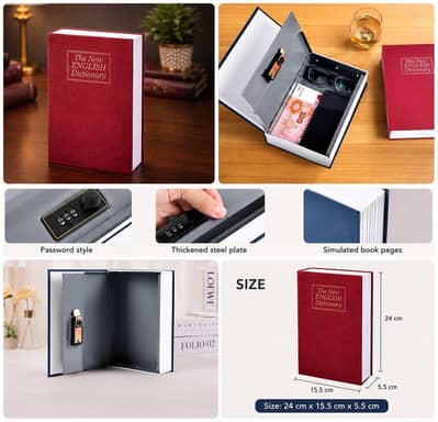 Book Style Secret Lock Storage Box – New & Stylish