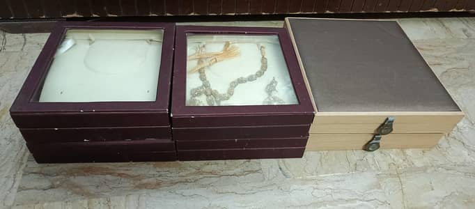 6 jewelry boxes for wedding/gifting organizing 2 wooden 4 acrylic