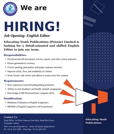 English Editor Required