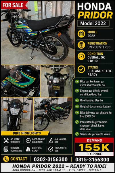 HONDA PRIDOR 2022 FOR SALE