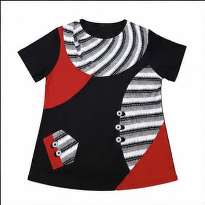 Women's stylish color block tunic top