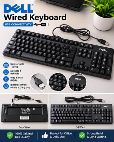 Dell SK-8115 Wired USB Keyboard – Original & Fully Working