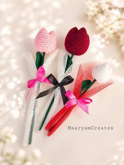 Crochet Tulips (Gift idea and home decor)