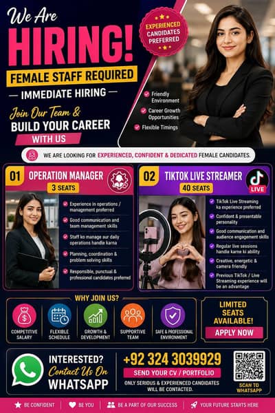 Operation manager | Hiring |  TikTok Live Streamers Required