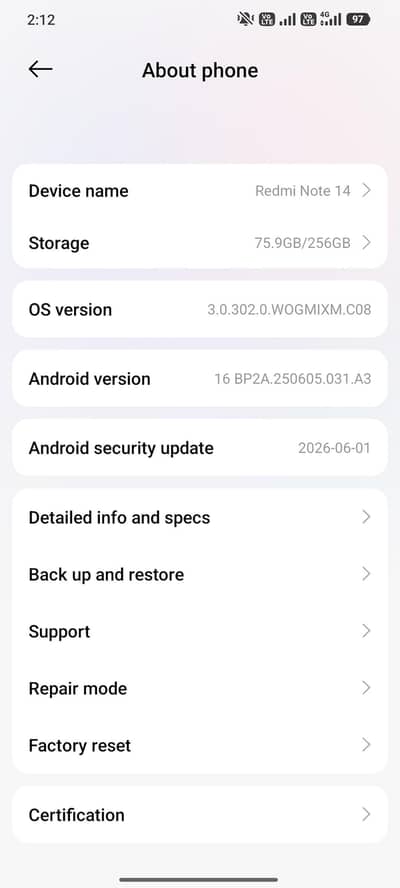Xiaomi Redmi Note 14