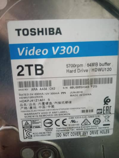 TOSHIBA 2TB HARD DISK