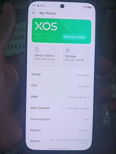 Ininfinix hot 60 pro Plus 8/256. Only set. Helium G200.