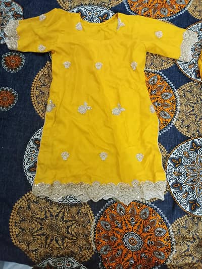 mustard color mehndi dress