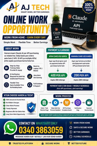 Online Work From Home – Claude API Purchasing |