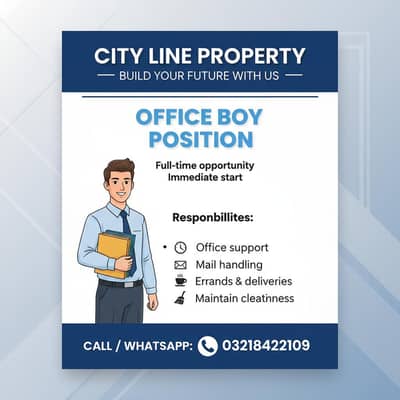 Office Boy required for property office