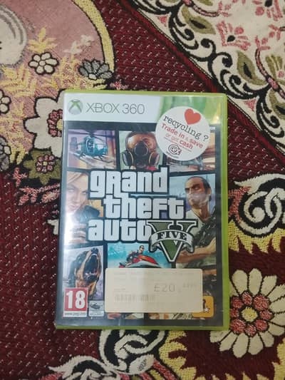 xbox 360 GTA v original disc with all papers and map inside