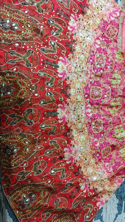 Beautiful Pink & Red Bridal/Party Wear Lehenga