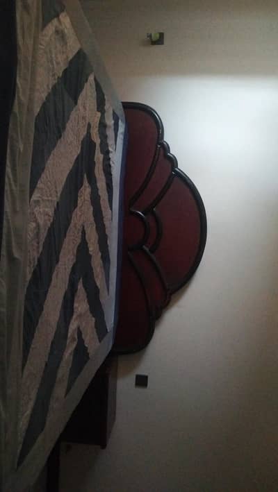 Wooden Double Bed with one Side Table without mattress– Good Condition