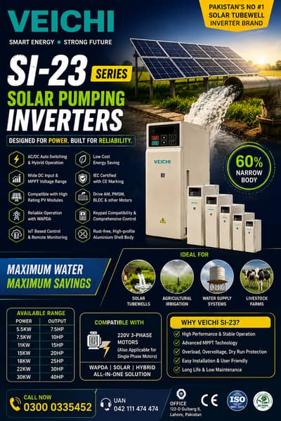 VEICHI SI-23  Solar Inverter | Solar Irrigation & Tubewell Pumping