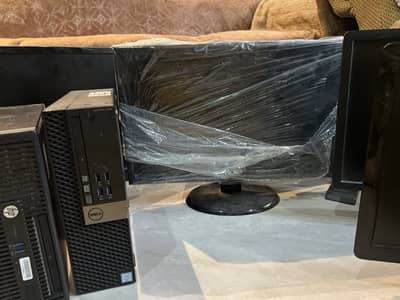 Dell and HP brand new monitors and CPUs | 6 CPUs 6 monitors