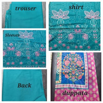 Zellbury 3 pice embroidered suit