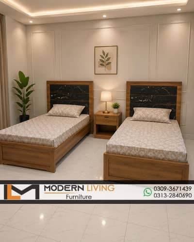 Stylish 2 single beds best quality in your choice colours