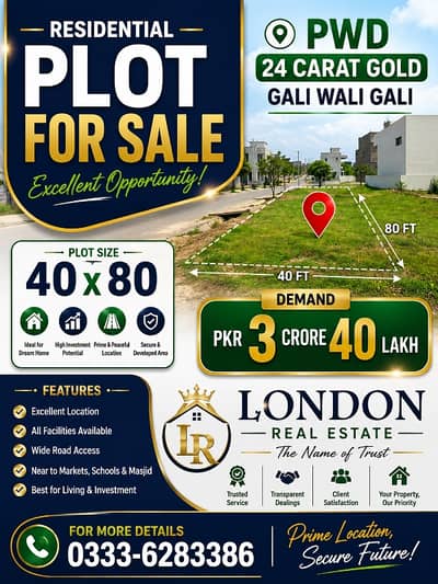 4080 Residential Plot For Sale PWD