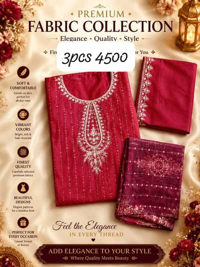 3pcs embroidery suit