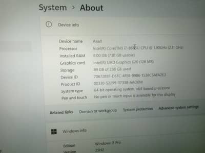 Dell i7 8gen