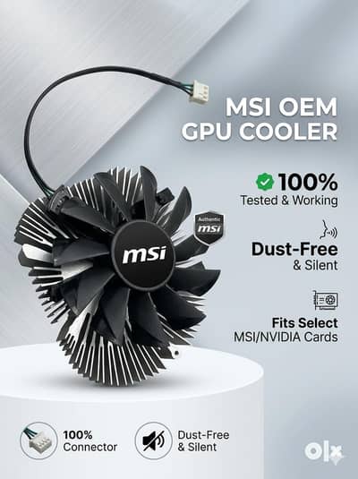 Clean MSI OEM Graphics Card Cooler Fan & Heatsink – Tested & Working