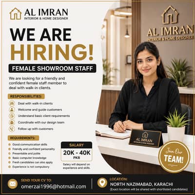 Customer Dealing Staff Required