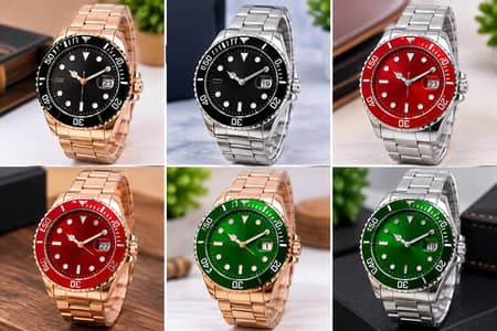 Mens Stainless Steel Watch Rose Gold Dial 24mm