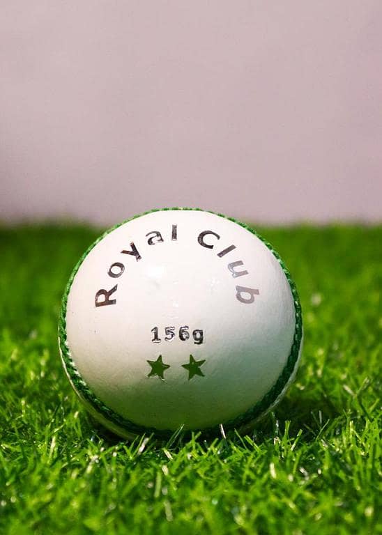 MA Sports Royal Club White Leather Cricket Ball (156g) - Premium Quality