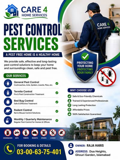 PEST CONTROL SERVICES | WATER TANK CLEANING SRVS | TERMITE TREATMENT