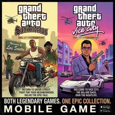 DEFINATIVE EDITION: GTA San Andreas and GTA vice city mobile game